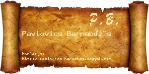 Pavlovics Barnabás névjegykártya