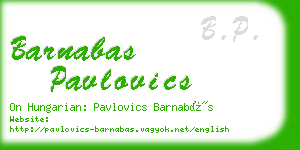 barnabas pavlovics business card